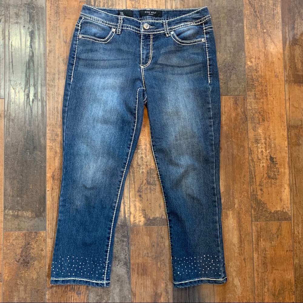 Women’s Nine West Embellished Crop Jeans